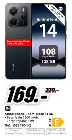 MediaMarkt Xiaomi - redmi note 14 4g oferta