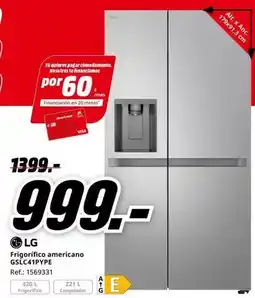 MediaMarkt Lg - frigorifico americano gsc14pppée oferta