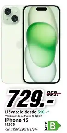 MediaMarkt Iphone 15 oferta