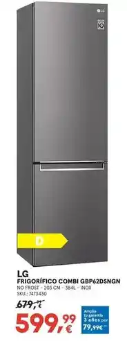 Worten Lg - frigorífico combi gbp6205ngn oferta