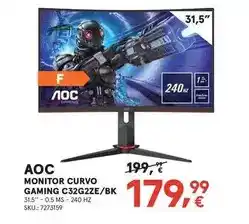 Worten Gaming - aoc monitor curvo gaming c32g2ze/bk oferta