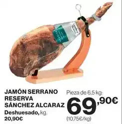 Hipercor Sánchez alcaraz - jamón serrano reserva oferta