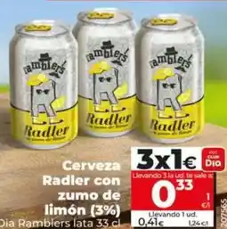 Dia Dia ramblers - cerveza radler con zumo de limón (3%) oferta