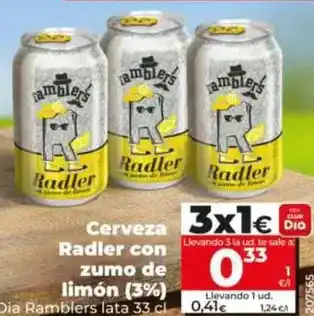 Dia Dia ramblers - cerveza radler con zumo de limón (3%) oferta