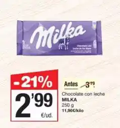 SPAR Fragadis Milka - chocolate con leche oferta