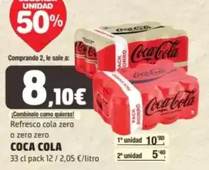 SPAR Fragadis Coca-cola - refresco cola zero o zero zero oferta