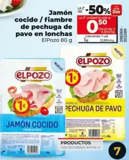 Dia Elpozo - jamon cocido / fiambre de pechuga de pavo en lonchas oferta