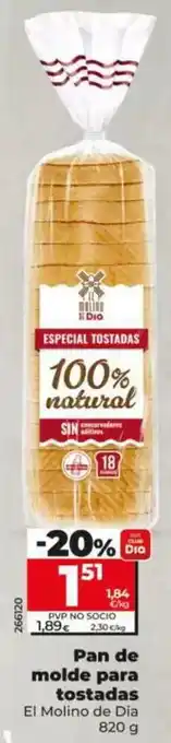 Dia El molino de dia - pan de molde para tostadas oferta
