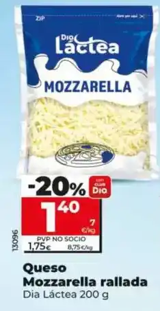 Dia Dia lactea - queso mozzarella rallada oferta