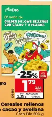 Dia Gran dia - cereales rellenos con cacao y avellana oferta