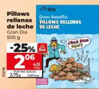 Dia Gran dia - pillows rellenos de leche oferta