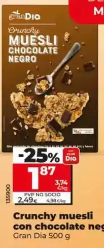 Dia Gran dia - crunchy muesli con chocolate negro oferta