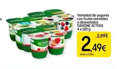 Dialprix DANONE ACTIVIA Variedad de yogures con frutas normales o desnatados oferta