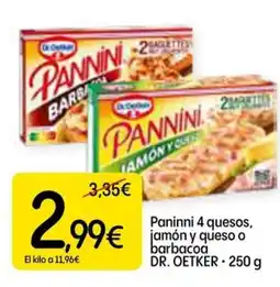 Dialprix DR. OETKER Paninni 4 quesos, jamón y queso o barbacoa oferta