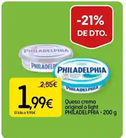 Dialprix PHILADELPHIA Queso crema original o light oferta
