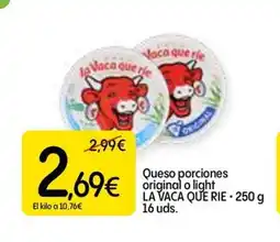 Dialprix LA VACA QUE RIE Queso porciones original o light oferta