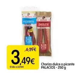 Dialprix PALACIOS Chorizo dulce o picante oferta