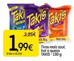 Dialprix TAKIS Tiras maíz azul, hot o queso oferta