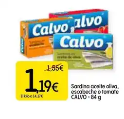 Dialprix CALVO Sardina aceite oliva, escabeche o tomate oferta