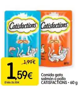 Dialprix CATISFACTIONS Comida gato salmón o pollo oferta