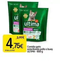 Dialprix ULTIMA Comida gato esterilizado pollo o buey oferta