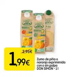 Dialprix DON SIMON Zumo de piña o naranja exprimimida con o sin pulpa oferta