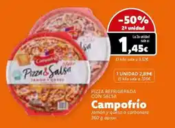 Dialprix CAMPOFRIO Pizza refrigerada con salsa oferta