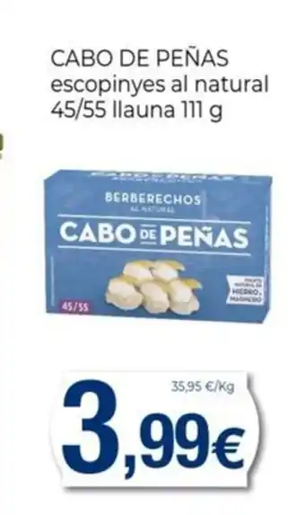 Keisy CABO DE PEÑAS escopinyes al natural 45/55 llauna oferta