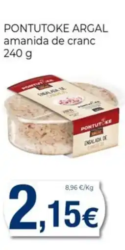 Keisy PONTUTOKE ARGAL amanida de cranc oferta