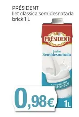 Keisy PRÉSIDENT llet clàssica semidesnatada brick oferta