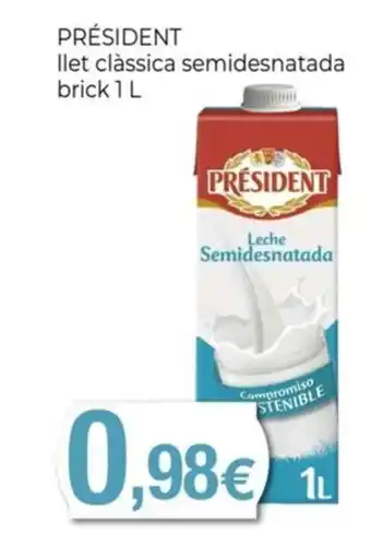 Keisy PRÉSIDENT llet clàssica semidesnatada brick oferta