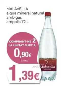 Keisy MALAVELLA aigua mineral natural amb gas ampolla oferta