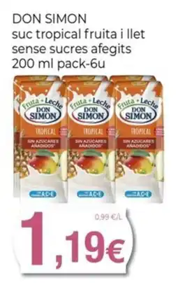 Keisy DON SIMON suc tropical fruita i llet sense sucres afegits oferta