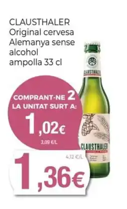 Keisy CLAUSTHALER Original cervesa Alemanya sense alcohol ampolla oferta