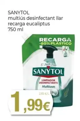 Keisy SANYTOL multiús desinfectant llar recarga eucaliptus oferta