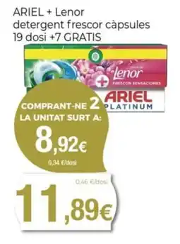 Keisy ARIEL Lenor detergent frescor càpsules oferta
