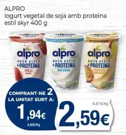 Keisy ALPRO iogurt vegetal de soja amb proteïna estil skyr oferta