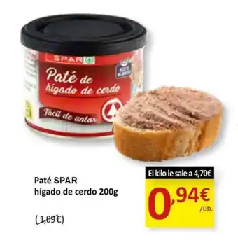 SPAR SPAR Paté higado de cerdo oferta
