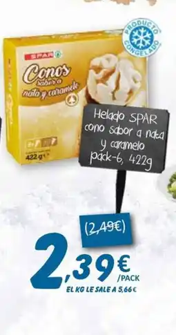 SPAR SPAR Helado cono sabor a nata y caramelo oferta