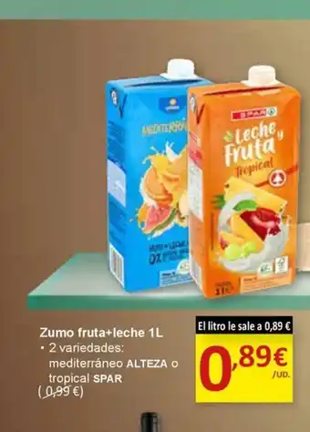SPAR Zumo fruta+leche oferta