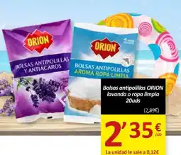 SPAR ORION Bolsas antipolillas lavanda o ropa limpia oferta