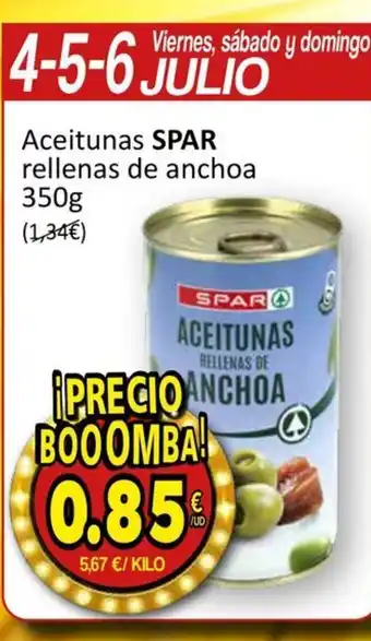 SPAR SPAR Aceitunas rellenas de anchoa oferta