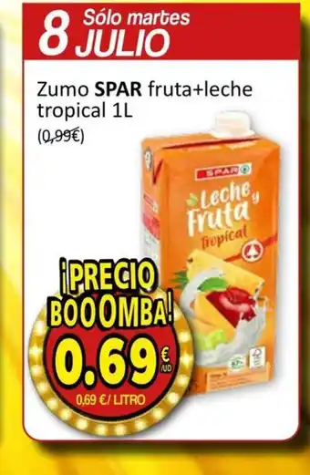 SPAR SPAR Zumo fruta+leche oferta