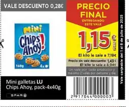 SPAR LU Mini galletas Chips Ahoy oferta