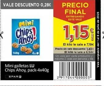 SPAR LU Mini galletas Chips Ahoy oferta