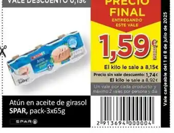 SPAR SPAR Atún en aceite de girasol oferta