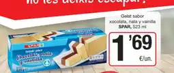 SPAR Fragadis SPAR Gelat sabor xocolata, nata y vainilla oferta