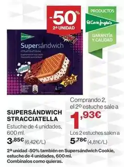 Hipercor Supersandwich stracciatella oferta