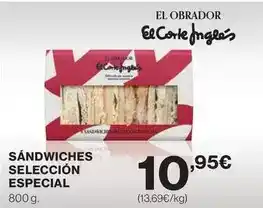 Hipercor El corte inglés - sandwiches seleccion especial oferta
