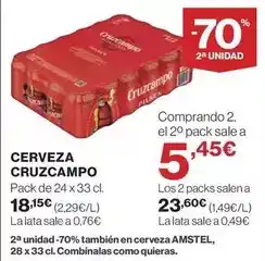 Hipercor Cruzcampo - cerveza oferta